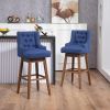 COOLMORE Bar Stools Set of 2 Counter Height Chairs with Footrest for Kitchen, Dining Room And 360 Degree Swivel